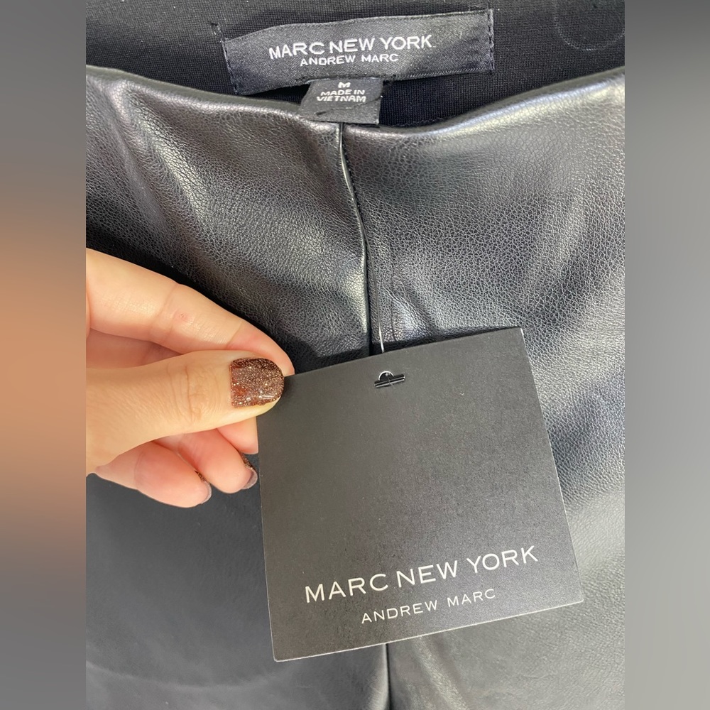 Marc New York -Vegan Leather Gold Zipper Pocket Dress Pants Size M Women’s